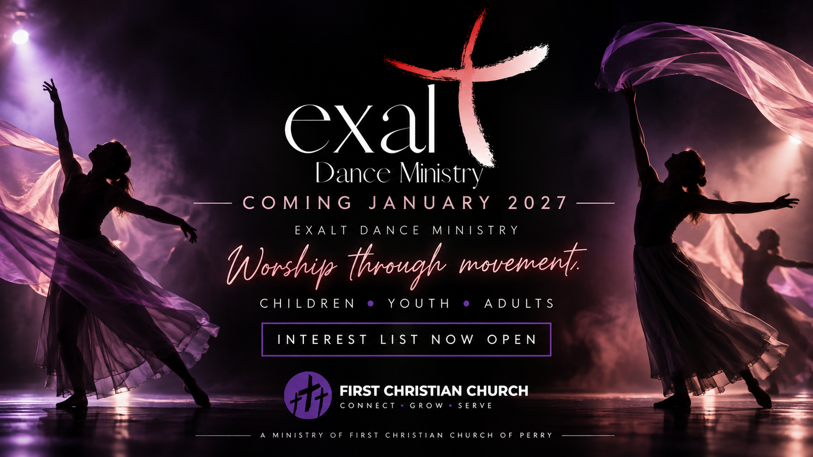 Exalt Dance Ministry - worship through movement, coming January 2027